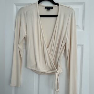 Sanctuary Cream Wrap Blouse